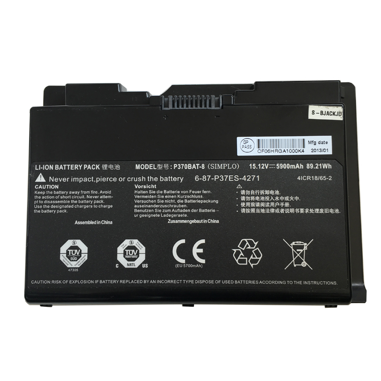 Clevo p370em notebook battery